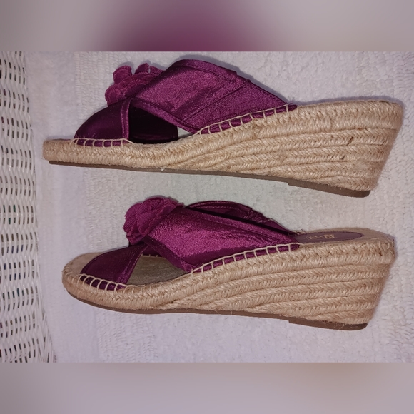 Route 66 ~ Purple Rosette Espadrille Wedge Sandals | NWOT - Picture 4 of 9